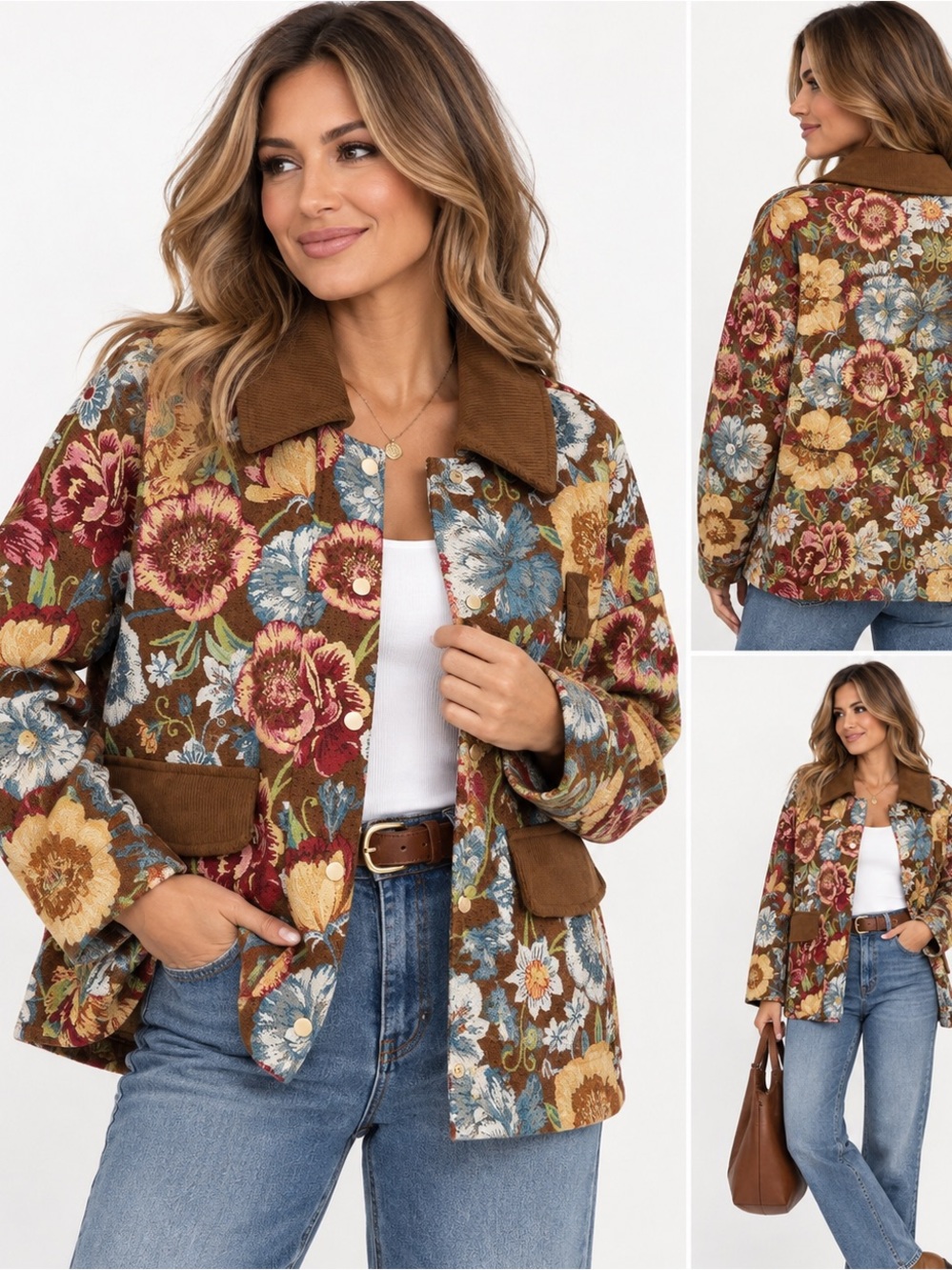 096.New Anthropologie Avec Les Filles Floral Jacquard Jacket $246